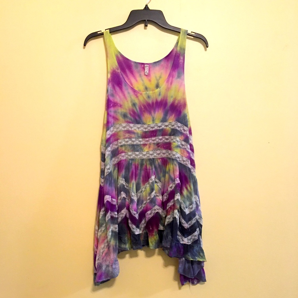 Hand tie dyed 🌈🖐Free People Viole Dress, Small, Hand tie dyed by me 🌈🦄